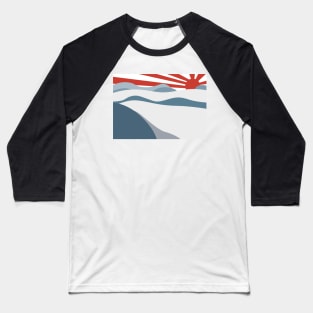 Mountain and rising sun Baseball T-Shirt